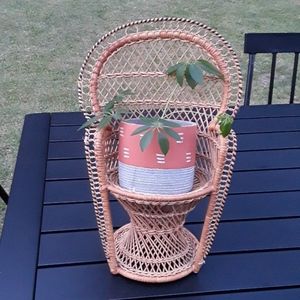 Hobo Wicker Peacock Chair Plant Stand Doll Chair